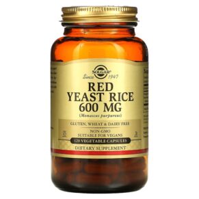 Thực phẩm chức năng Solgar Red Yeast Rice 600 mg 120 Vegetable Capsules 033984023253