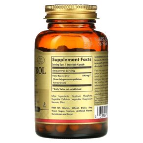 Solgar Resveratrol 100 mg 60 Vegetable Capsules 3 Thực phẩm bổ sung Solgar Resveratrol 100 mg 60 Vegetable Capsules 033984023352