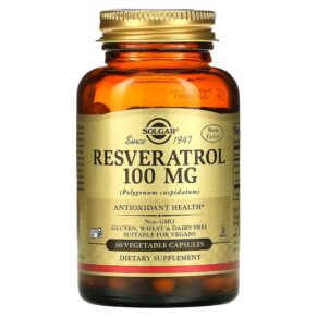 Thực phẩm chức năng Solgar Resveratrol 100 mg 60 Vegetable Capsules 033984023352