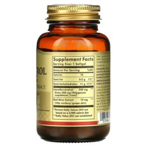 Thực phẩm bổ sung Solgar Resveratrol 250 mg 30 Softgels 033984023369