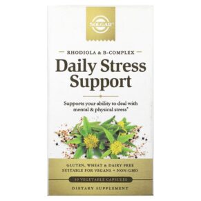 Thực phẩm chức năng Solgar Rhodiola & B-Complex Daily Stress Support 30 Vegetable Capsules 033984303171