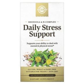 Thực phẩm chức năng Solgar Rhodiola & B-Complex Daily Stress Support 60 Vegetable Capsules 033984303188