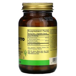 Solgar Saw Palmetto Berries 100 Vegetable Capsules 3 Thực phẩm bổ sung Solgar Saw Palmetto Berries 100 Vegetable Capsules 033984040236