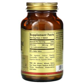 Thực phẩm bổ sung Solgar Selenium Yeast-Free 200 mcg 250 Tablets 033984025585