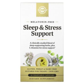 Thực phẩm chức năng Solgar Sleep & Stress Support 30 Vegetable Capsules 033984303195