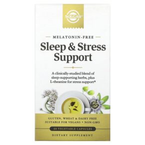 Thực phẩm chức năng Solgar Sleep & Stress Support 60 Vegetable Capsules 033984303201