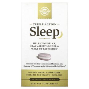 Thực phẩm chức năng Solgar Sleep Triple Action 30 Tri-Layered Tablets 033984006553