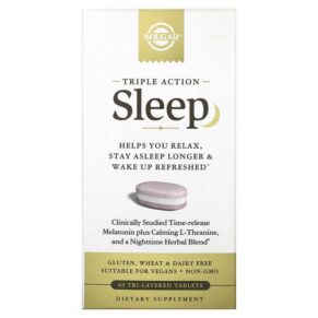 Thực phẩm chức năng Solgar Sleep Triple Action 60 Tri-Layered Tablets 033984006560