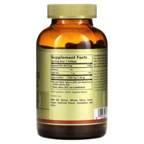 Solgar Soya Lecithin 1360 mg 180 Softgels 3 Thực phẩm bổ sung Solgar Soya Lecithin 1360 mg 180 Softgels 033984303942