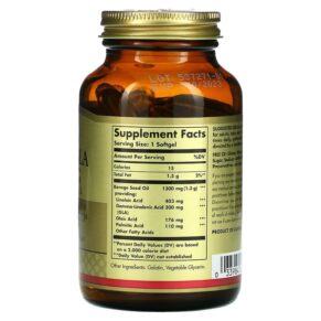 Thực phẩm bổ sung Solgar Super GLA Borage Oil Women's Health 300 mg 60 Softgels 033984026766