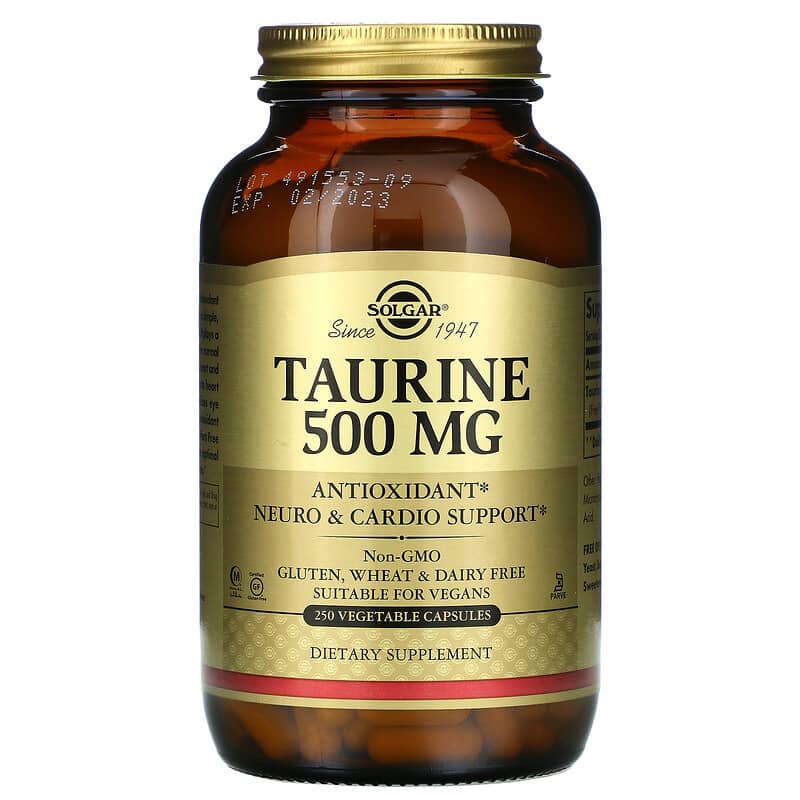 Solgar Taurine 500 mg 250 Vegetable Capsules 8 Thực phẩm chức năng Solgar Taurine 500 mg 250 Vegetable Capsules 033984027022