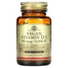 Thực phẩm chức năng Solgar Vegan Vitamin D3 150 mcg / 6.000 IU 100 Vegan Softgels 033984303355