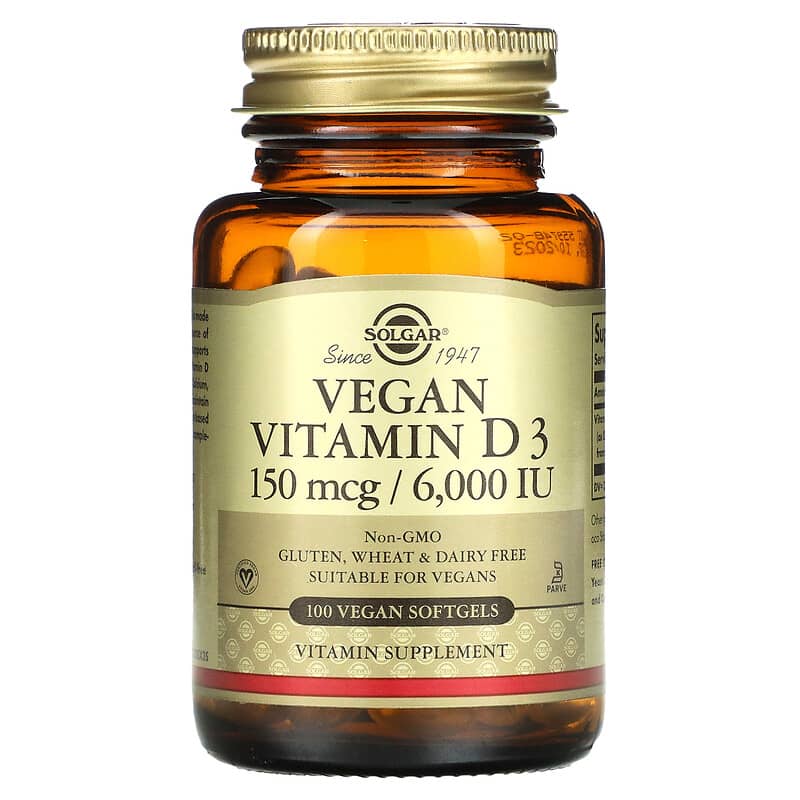Solgar Vegan Vitamin D3 150 mcg / 6.000 IU 100 Vegan Softgels 8 Thực phẩm chức năng Solgar Vegan Vitamin D3 150 mcg / 6.000 IU 100 Vegan Softgels 033984303355