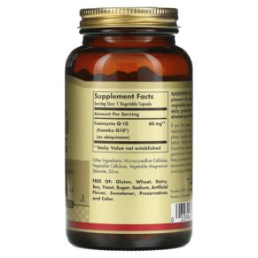 Thực phẩm bổ sung Solgar Vegetarian CoQ-10 60 mg 180 Vegetable Capsules 033984009387