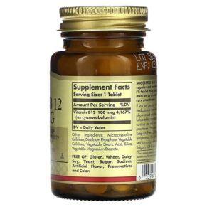 Thực phẩm bổ sung Solgar Vitamin B12 100 mcg 100 Tablets 033984031807
