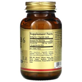 Thực phẩm bổ sung Solgar Vitamin B6 100 mg 250 Vegetable Capsules 033984031111