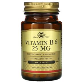Thực phẩm chức năng Solgar Vitamin B6 25 mg 100 Tablets 033984030824