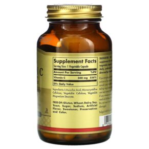 Solgar Vitamin C 500 mg 100 Vegetable Capsules 3 Thực phẩm bổ sung Solgar Vitamin C 500 mg 100 Vegetable Capsules 033984032606