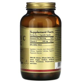 Thực phẩm bổ sung Solgar Vitamin C 500 mg 250 Vegetable Capsules 033984032613