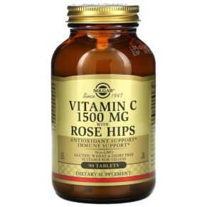 Thực phẩm chức năng Solgar Vitamin C with Rose Hips 1.500 mg 90 Tablets 033984024205