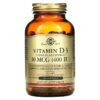 Thực phẩm chức năng Solgar Vitamin D3 10 mcg (400 IU) 250 Softgels 033984033214