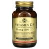 Thực phẩm chức năng Solgar Vitamin D3 (Cholecalciferol) 15 mcg (600 IU) 120 Vegetable Capsules 033984033191