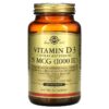 Thực phẩm chức năng Solgar Vitamin D3 (Cholecalciferol) 25 mcg (1.000 IU) 250 Softgels 033984033412