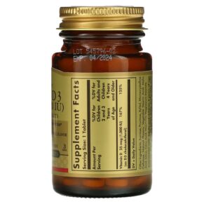 Thực phẩm bổ sung Solgar Vitamin D3 Natural Strawberry Banana Swirl 25 mcg (1.000 IU) 100 Chewable Tablets 033984549562