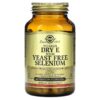 Thực phẩm chức năng Solgar Vitamin Dry E with Yeast Free Selenium 100 Vegetable Capsules 033984033511