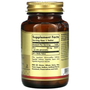 Solgar Zinc 50 mg 100 Tablets 3 Thực phẩm bổ sung Solgar Zinc 50 mg 100 Tablets 033984037205