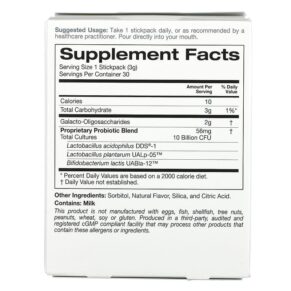 Thực phẩm bổ sung Solumeve Adult Pre-Probiotic Pixies Blackberry Flavor 10 Billion CFUs 30 Stickpacks 0.11 oz (3 g) Each 898220018529