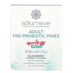 Thực phẩm chức năng Solumeve Adult Pre-Probiotic Pixies Blackberry Flavor 10 Billion CFUs 30 Stickpacks 0.11 oz (3 g) Each 898220018529