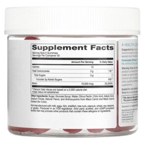 Thực phẩm bổ sung Solumeve Biotin Gummies Gelatin Free Strawberry Flavor 100 Vegetarian Gummies 898220014460