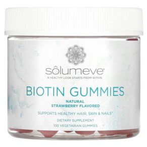 Thực phẩm chức năng Solumeve Biotin Gummies Gelatin Free Strawberry Flavor 100 Vegetarian Gummies 898220014460