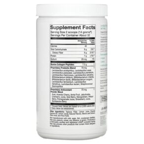 Thực phẩm bổ sung Solumeve Collagen with Probiotics and Superfruits Powdered Drink Mix Strawberry Lemonade 16 oz (454 g) 898220016532