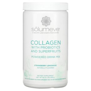 Thực phẩm chức năng Solumeve Collagen with Probiotics and Superfruits Powdered Drink Mix Strawberry Lemonade 16 oz (454 g) 898220016532