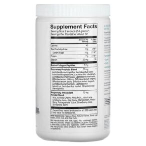 Thực phẩm bổ sung Solumeve Collagen with Probiotics and Superfruits Powdered Drink Mix Tropical Hibiscus 16 oz (454 g) 898220016549