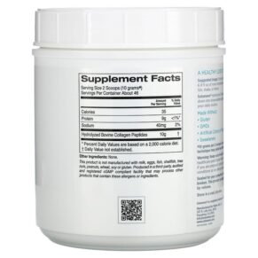 Thực phẩm bổ sung Solumeve Hydrolyzed Collagen Peptides Unflavored Powder 16 oz (1 lb) 460 g 898220018260