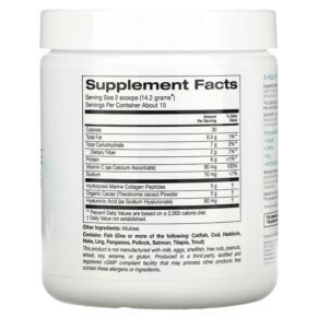 Thực phẩm bổ sung Solumeve Hydrolyzed Marine Collagen Peptides with Cocoa 7.3 oz (206 g) 898220020195