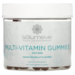 Thực phẩm chức năng Solumeve Multi-Vitamin Gummies Gelatin Free Grape Flavor 100 Vegetarian Gummies 898220014453