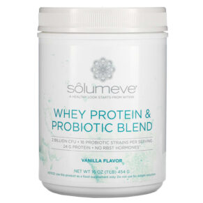 Thực phẩm chức năng Solumeve Whey Protein & Probiotic Blend Vanilla Flavor 1 lb (454 g) 898220018802