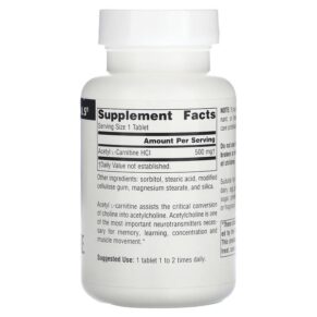 Thực phẩm bổ sung Source Naturals Acetyl L-Carnitine 500 mg 60 Tablets 021078004998