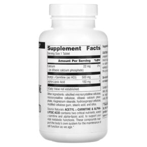 Source Naturals Acetyl L-Carnitine & Alpha-Lipoic Acid 650 mg 120 Tablets 3 Thực phẩm bổ sung Source Naturals Acetyl L-Carnitine & Alpha-Lipoic Acid 650 mg 120 Tablets 021078018001
