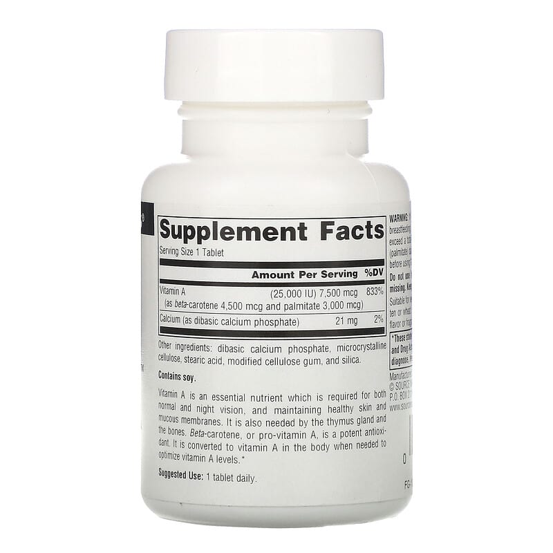 Source Naturals Active A 25.000 IU 120 Tablets 2 Thực phẩm bổ sung Source Naturals Active A 25.000 IU 120 Tablets 021078008255