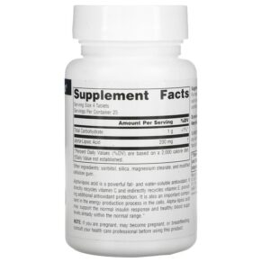 Thực phẩm bổ sung Source Naturals Alpha Lipoic Acid 50 mg 100 Tablets 021078000235