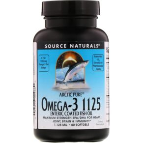Thực phẩm chức năng Source Naturals Arctic Pure Omega-3 1125 Enteric Coated Fish Oil 1.125 mg 60 Softgels 021078024880