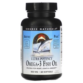 Thực phẩm chức năng Source Naturals Arctic Pure Omega-3 Fish Oil Ultra Potency 850 mg 60 Softgels 021078020134