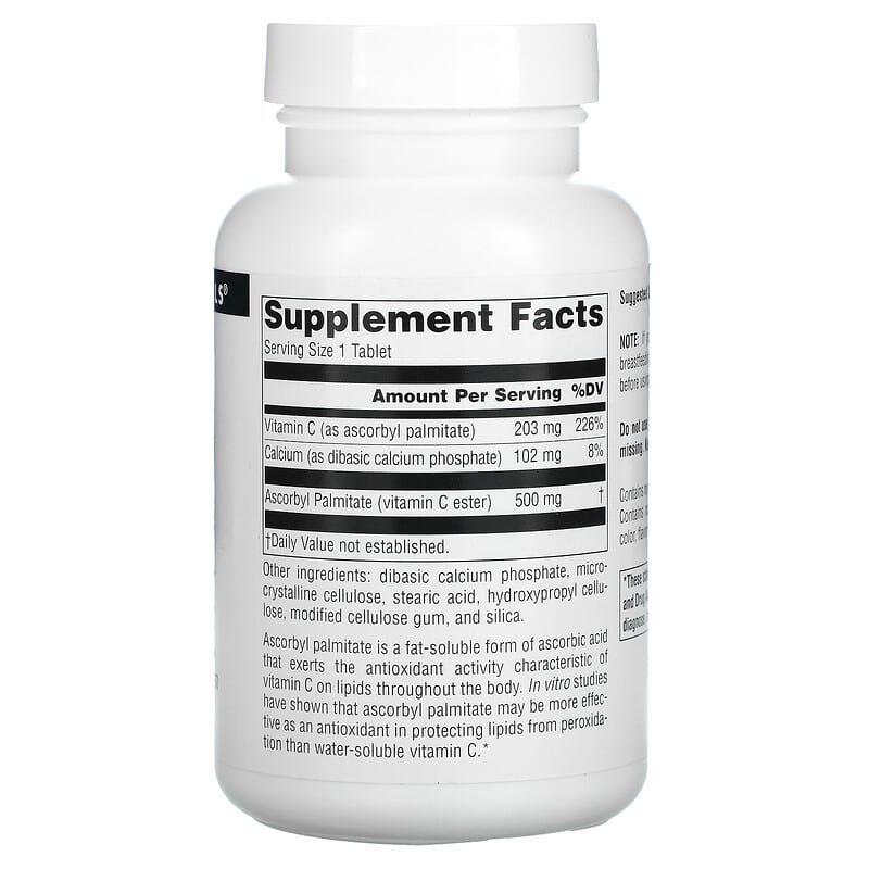 Source Naturals Ascorbyl Palmitate 500 mg 90 Tablets 2 Thực phẩm bổ sung Source Naturals Ascorbyl Palmitate 500 mg 90 Tablets 021078013761