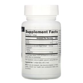 Source Naturals Astaxanthin 12 mg 60 Softgels 3 Thực phẩm bổ sung Source Naturals Astaxanthin 12 mg 60 Softgels 021078026891