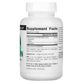 Thực phẩm bổ sung Source Naturals Astaxanthin 2 mg 120 Softgels 021078019565